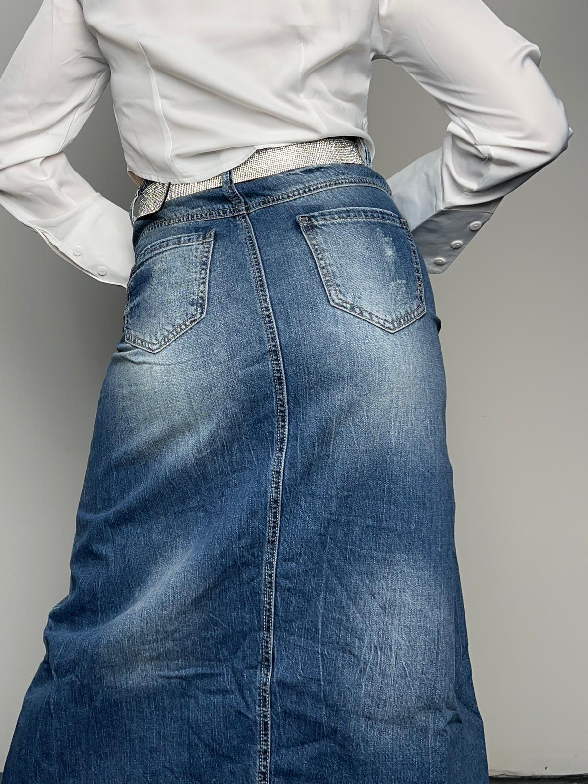 gonna midi in denim
