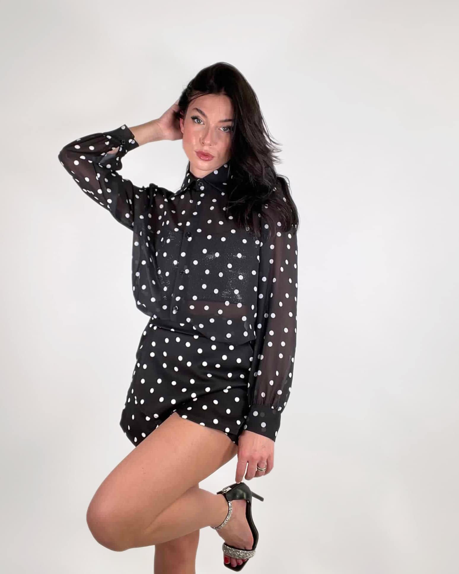 camicia da donna a pois