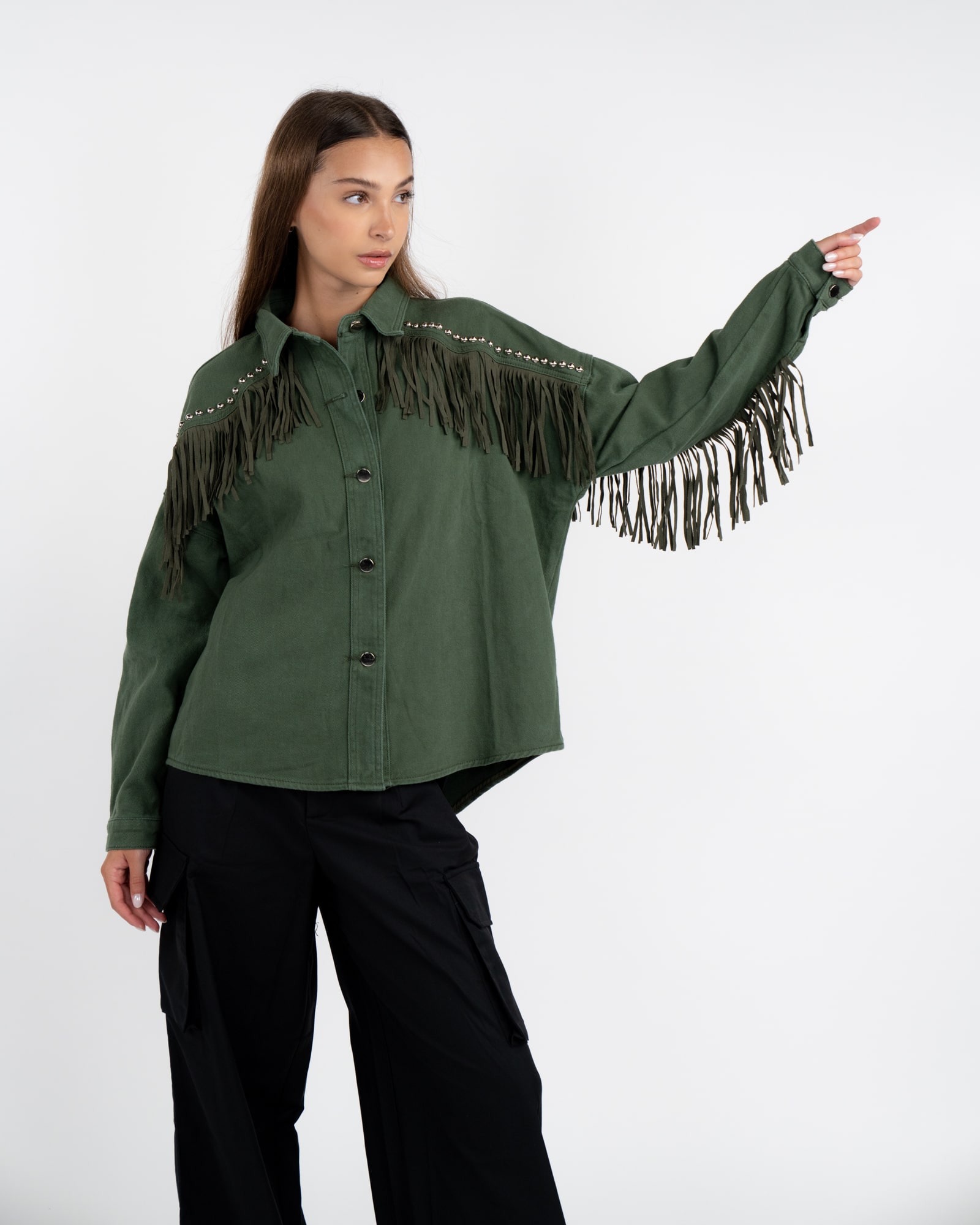 giacca oversize verde
