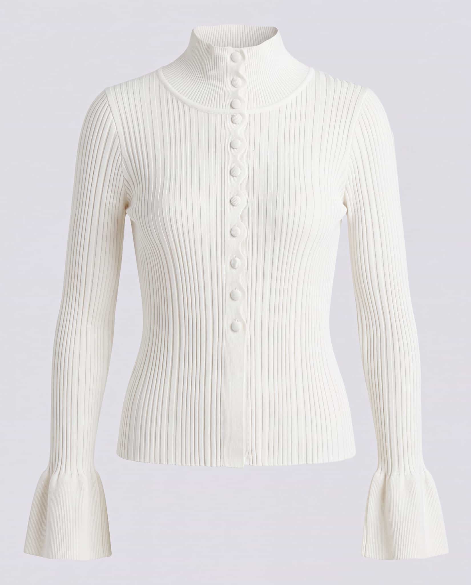 Cardigan a costine - bianco