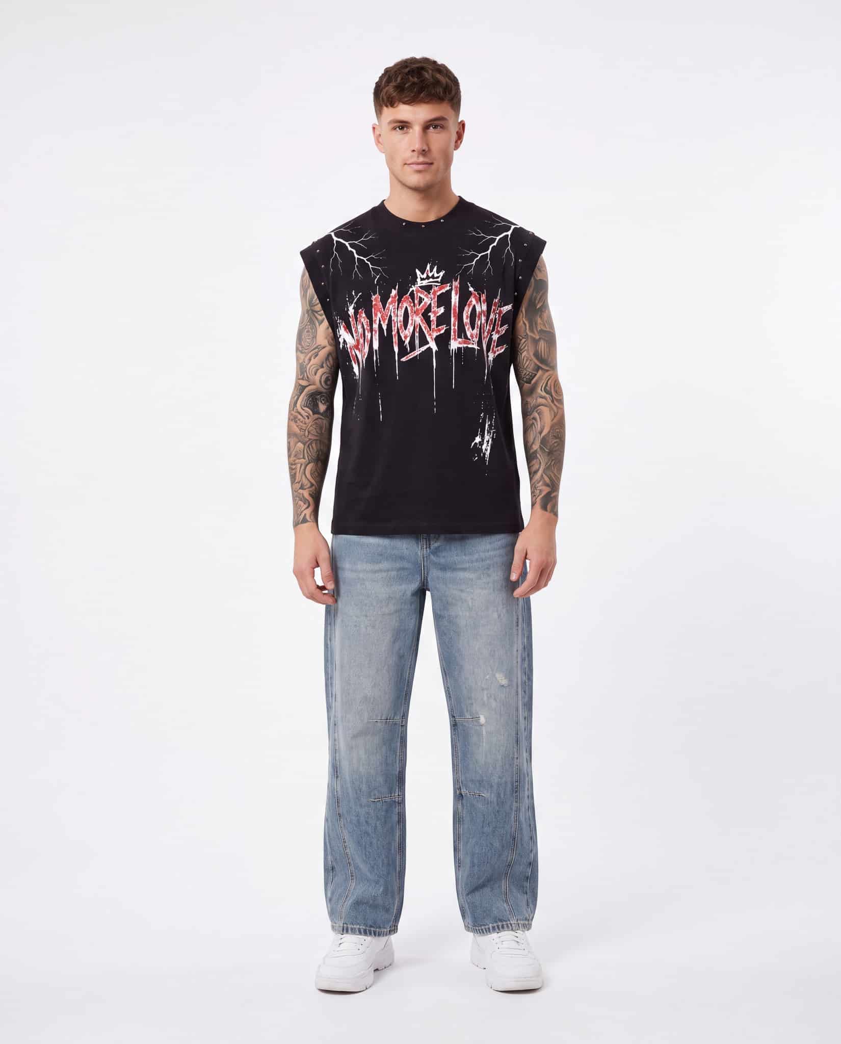 T-shirt smanicata - nero