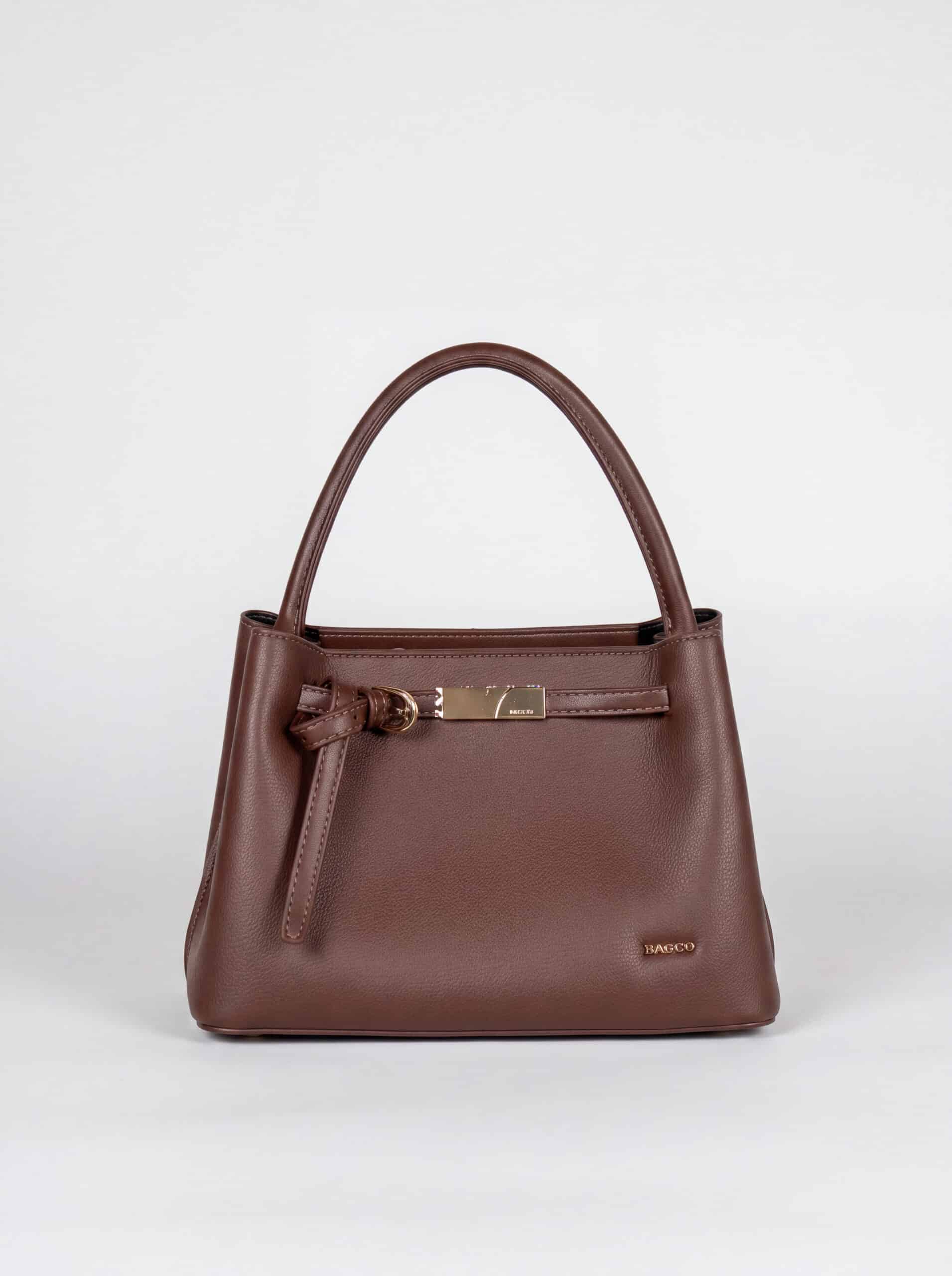 Borsa a tracolla con manico - marrone
