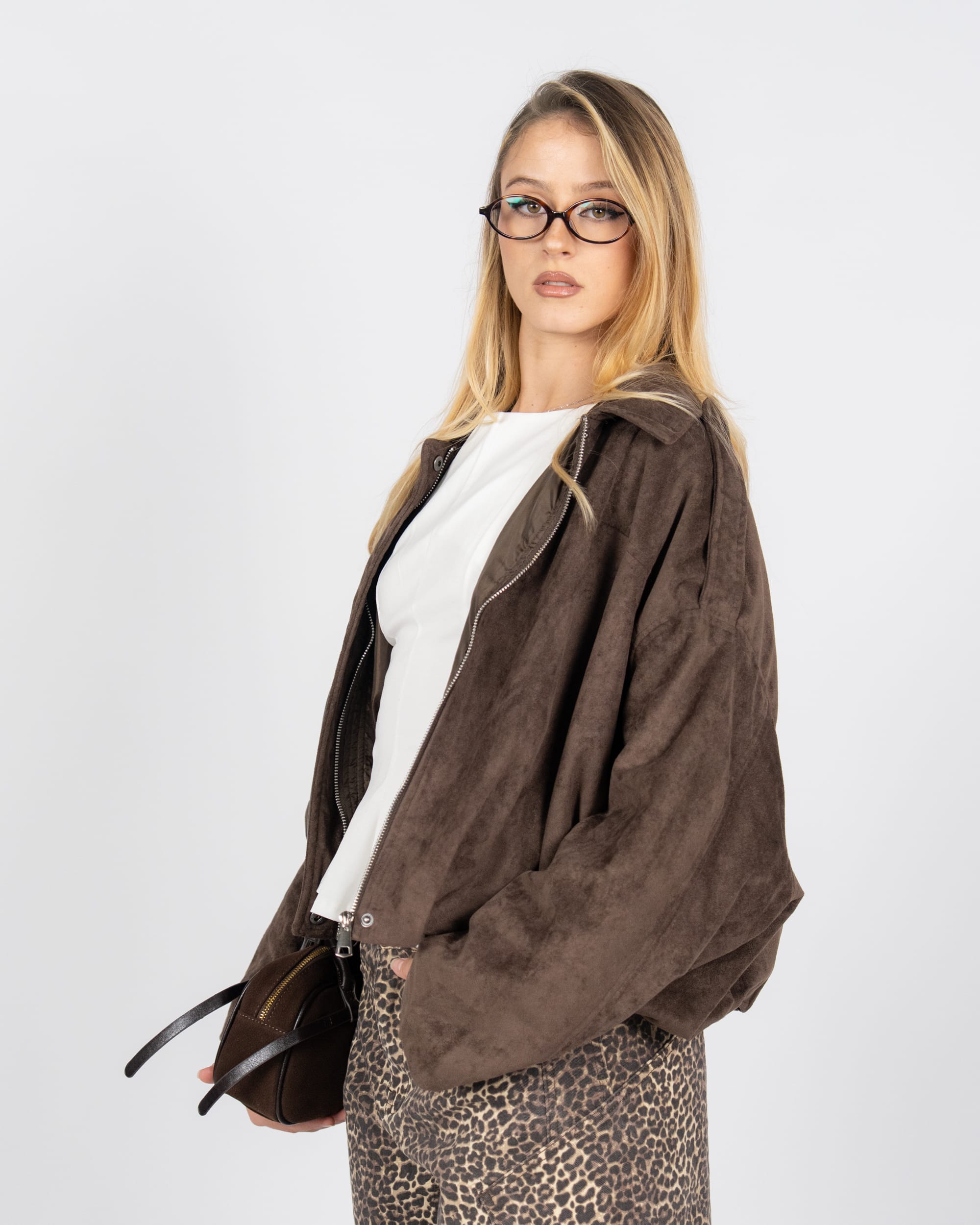 Giacca scamosciata - marrone chiaro