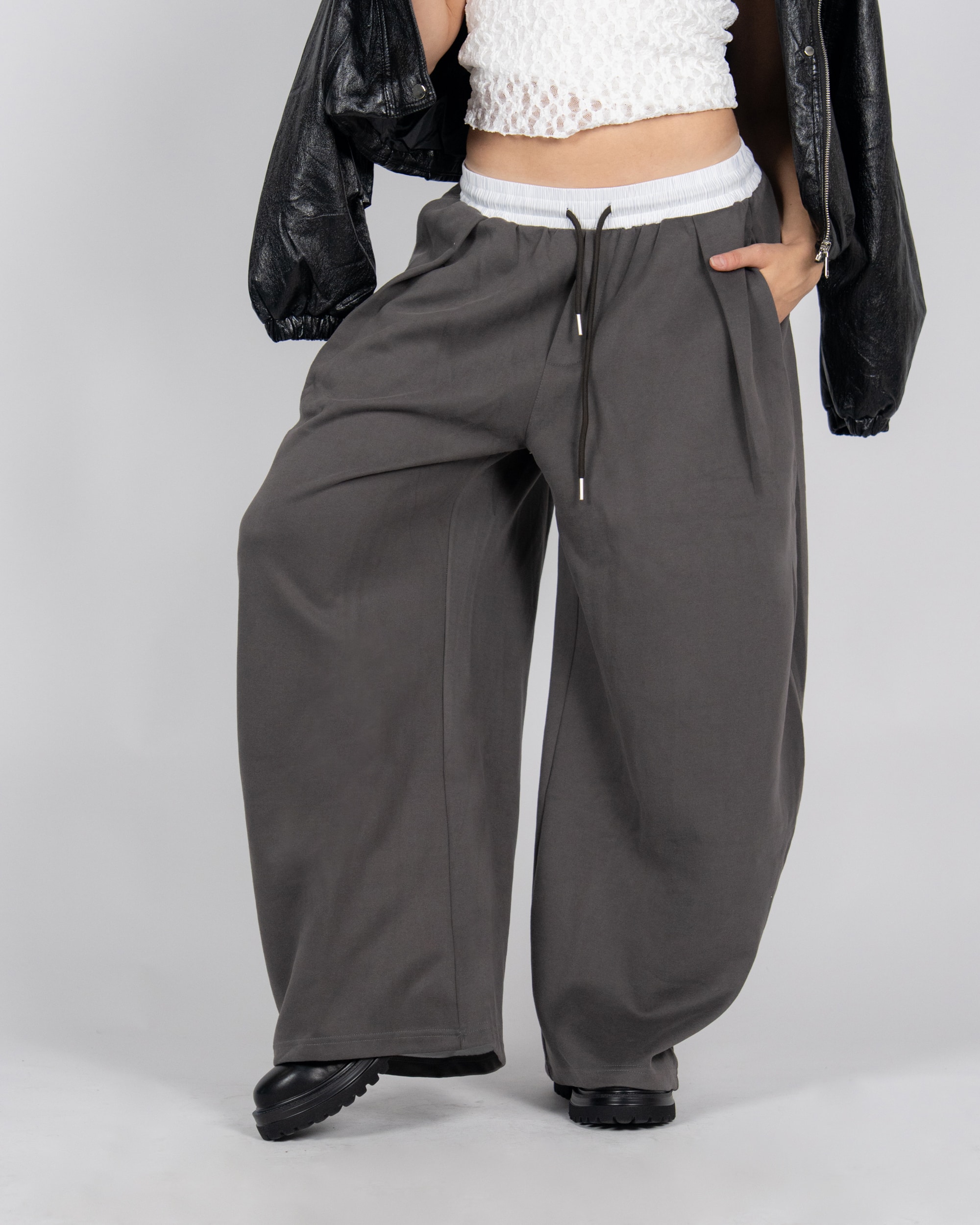 Pantaloni balloon tuta - grigio