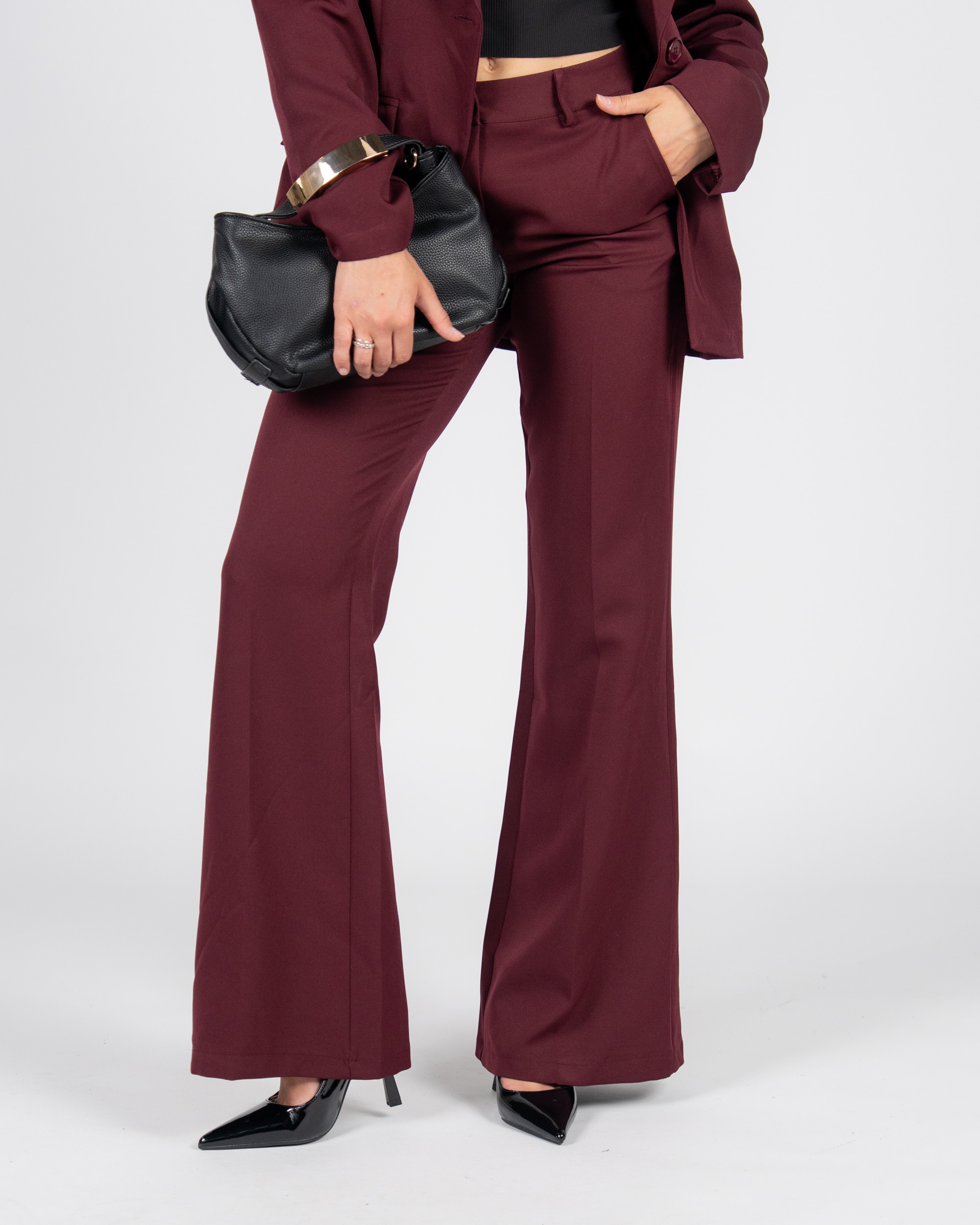 Pantalone Elegante a Zampa - BORDEAUX
