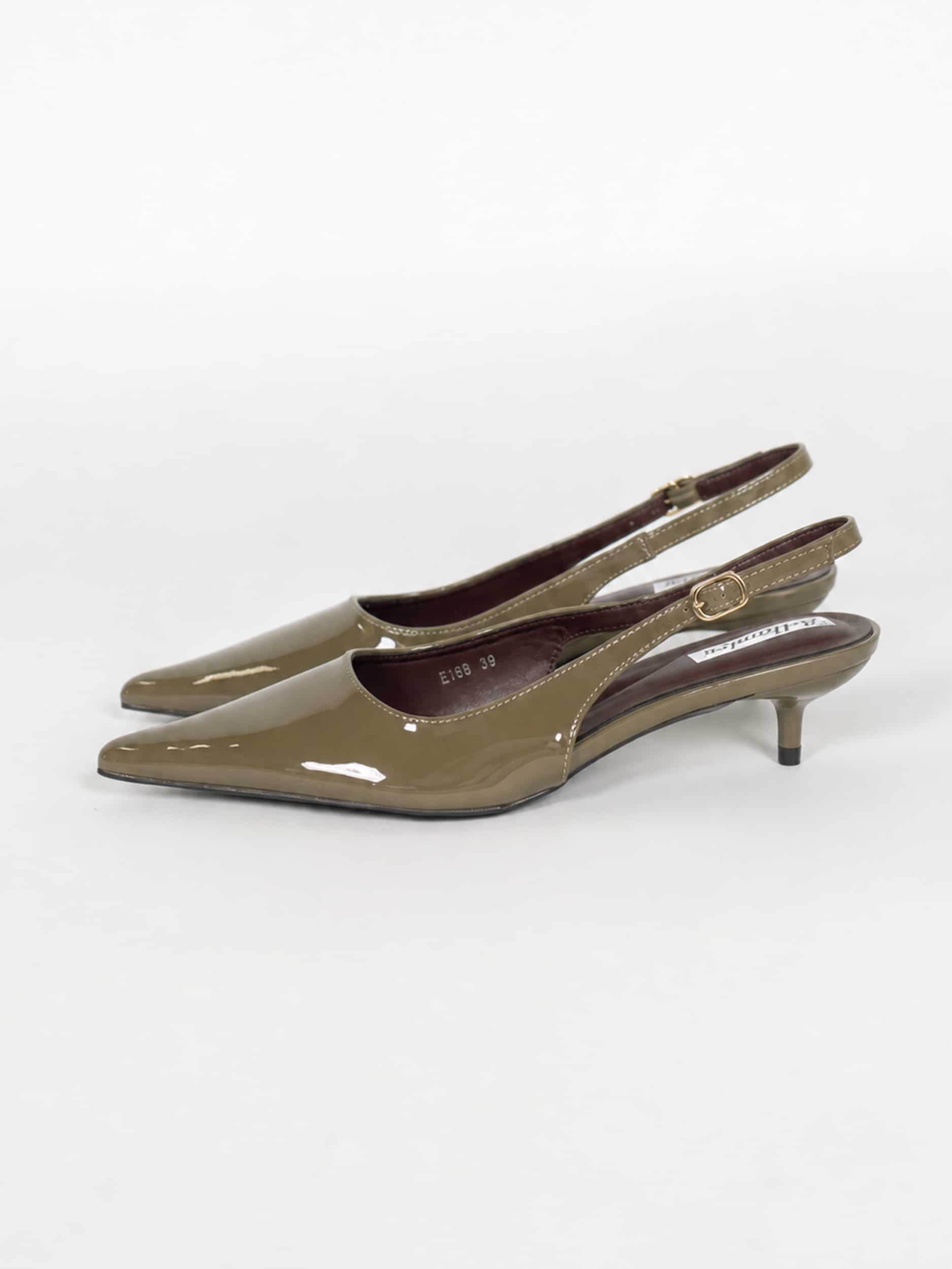 slingback in vernice- verde