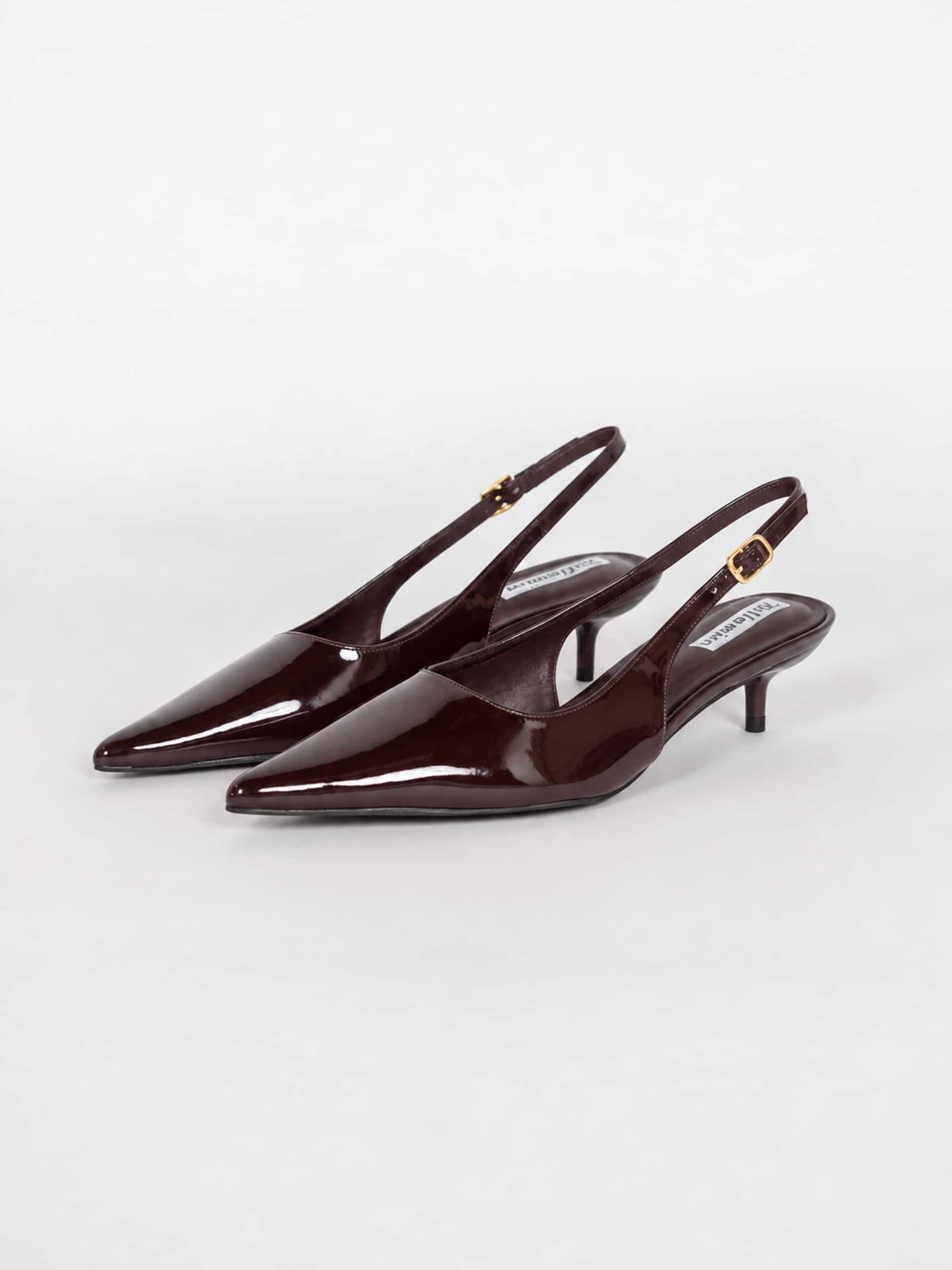 Slingback in vernice - marrone