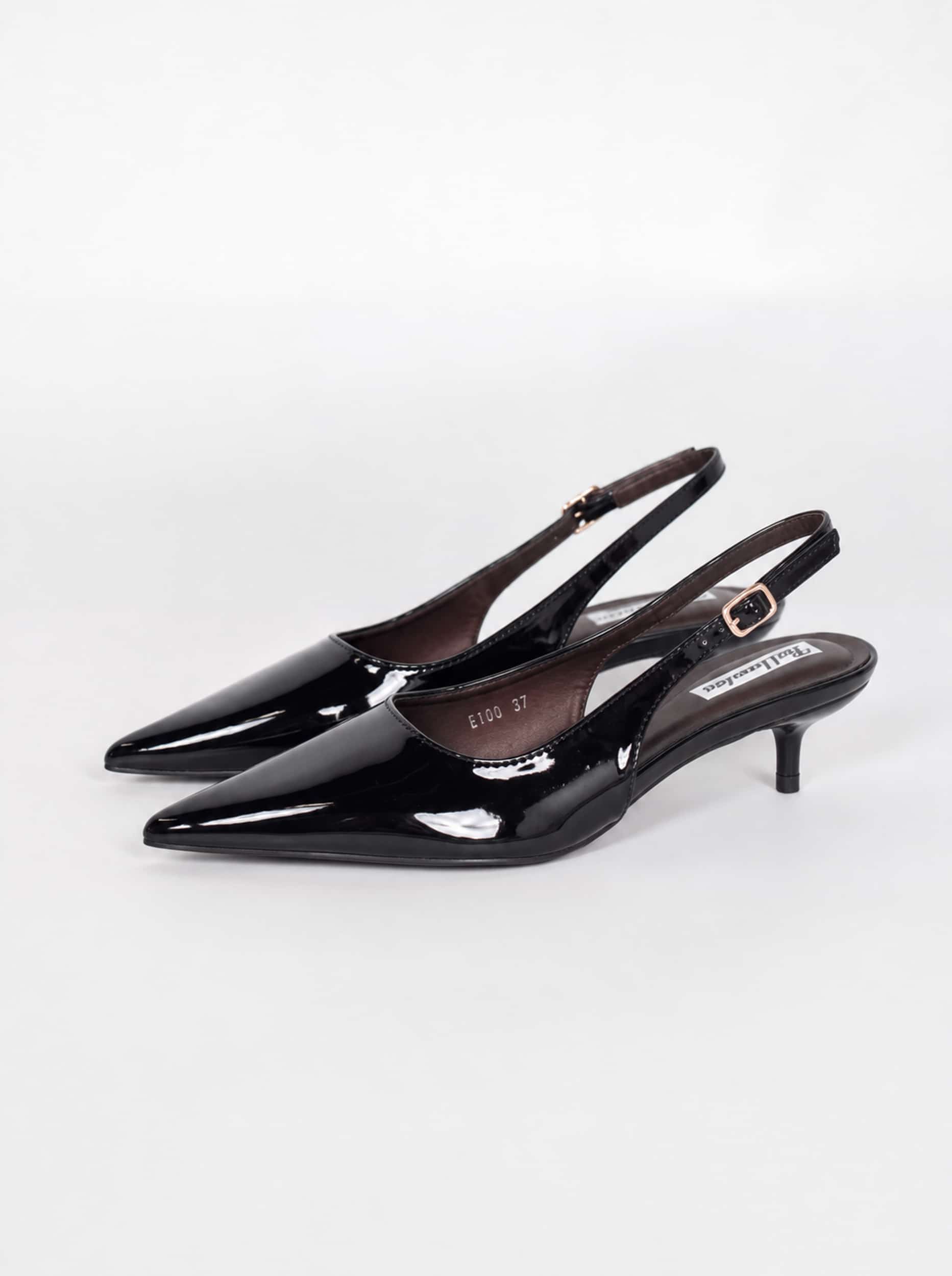 Slingback in vernice - nero