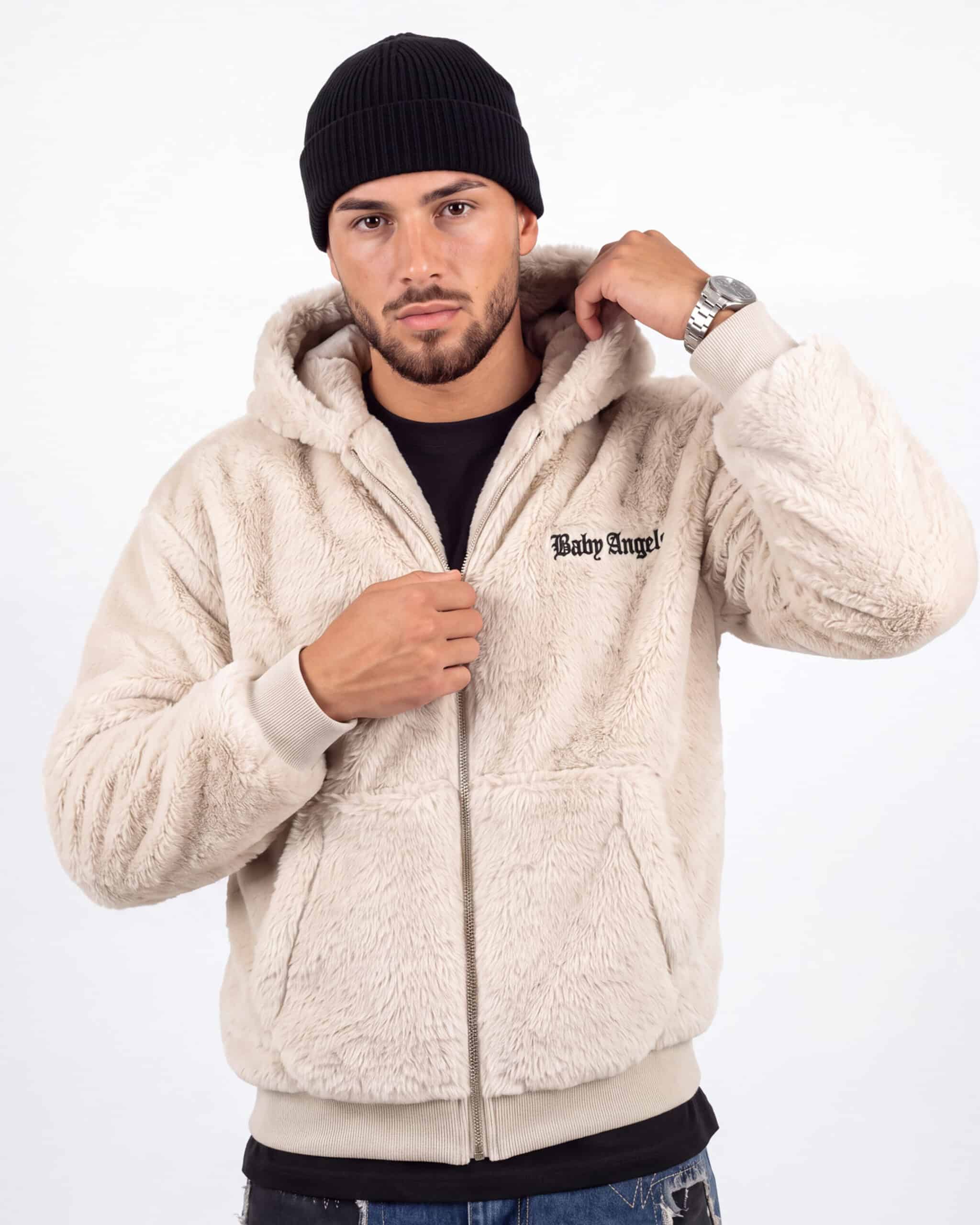 Pellicciotto ricamato - BEIGE